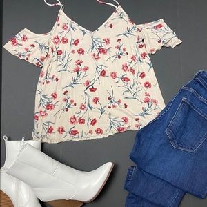 AE Soft And Sexy Cold Shoulder Crepe Top